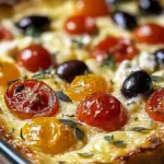 Clafoutis salé aux tomates cerise, olives et chèvre