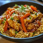 Nouilles Sautées au Poulet Caramélisé