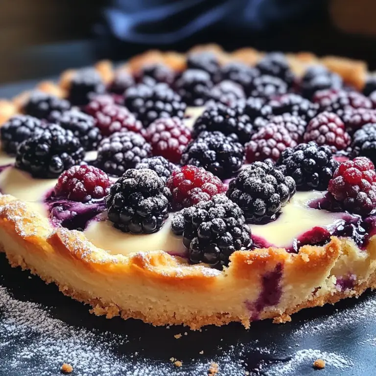 Tarte briochée aux mûres et à la crème d'amandes