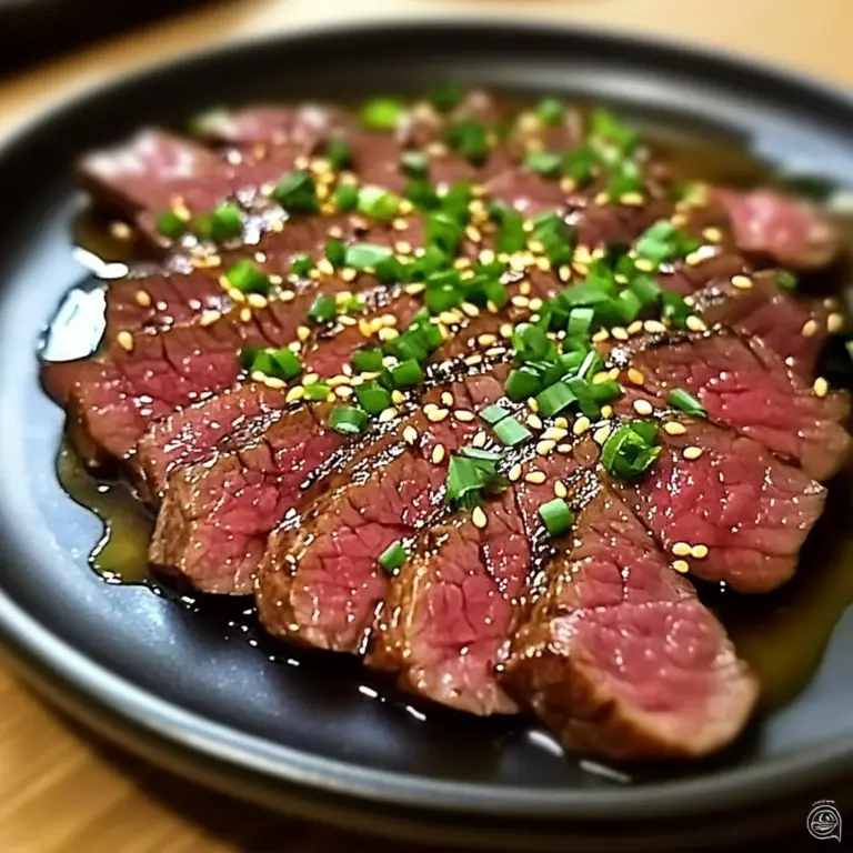 Tataki de Bœuf Mariné aux Saveurs Asiatiques : Une Explosion de Goûts !