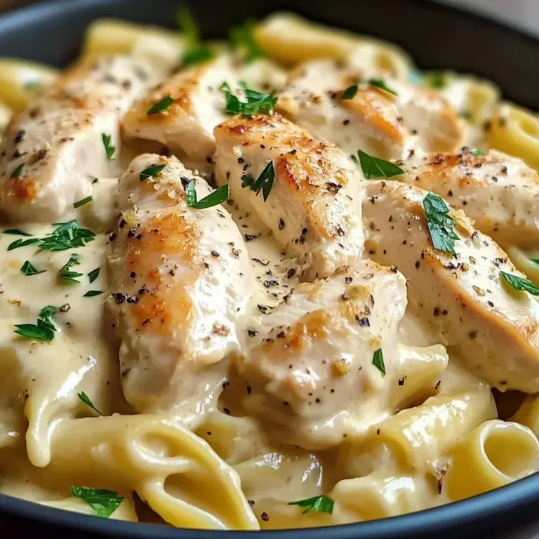 Pâtes au poulet et sauce crémeuse au boursin