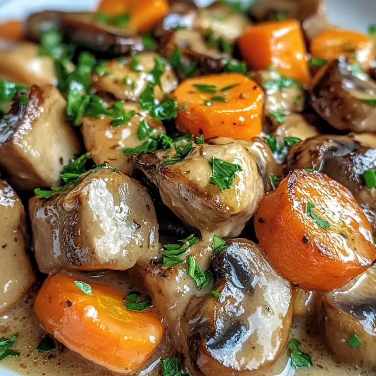 Poêlée de boeuf Crémeuse aux Champignons et Carottes : Un Régal Réconfortant